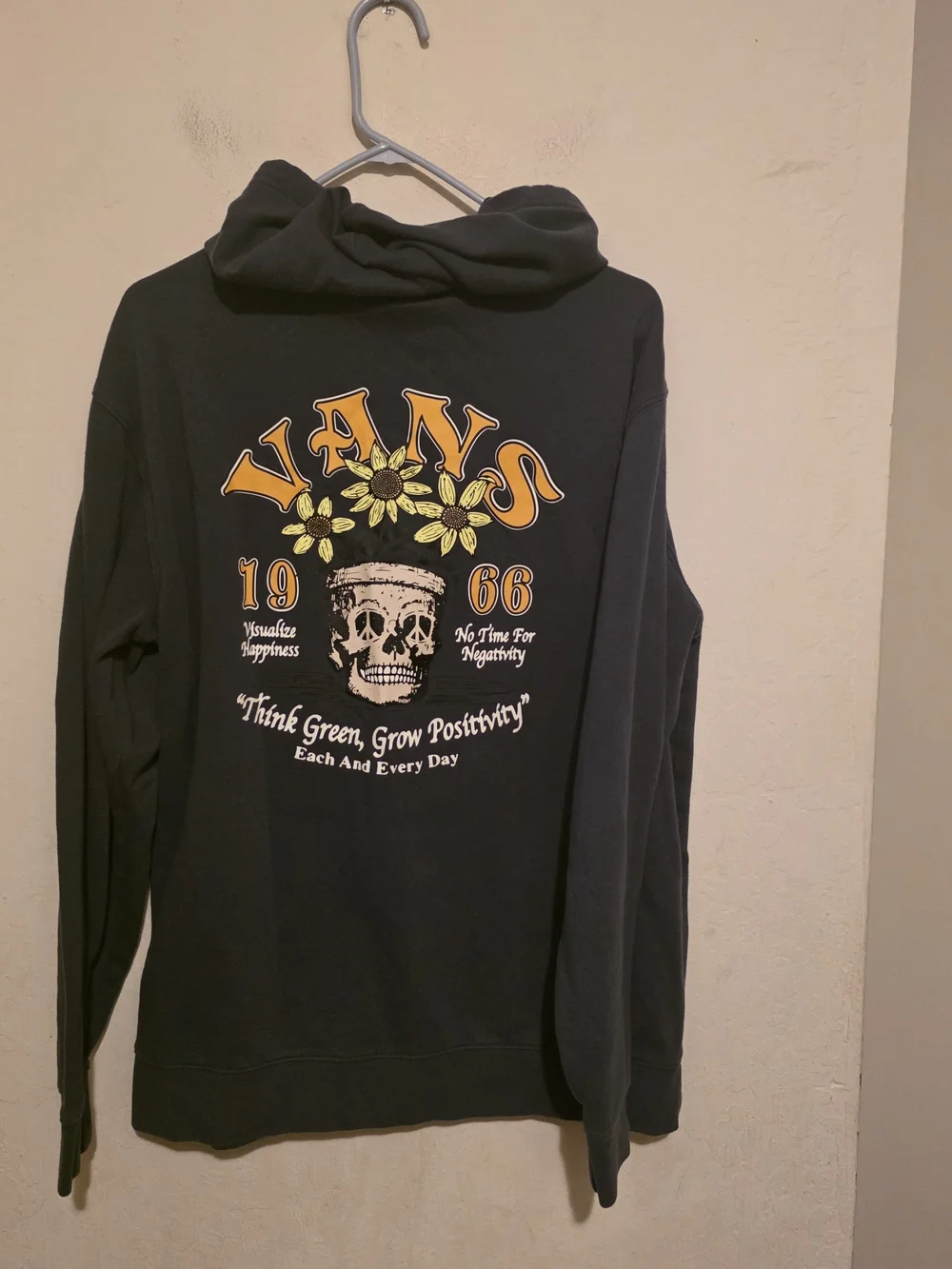 VANS Hoodie Men's THINK GREEN Skateboard Pullover Size Large